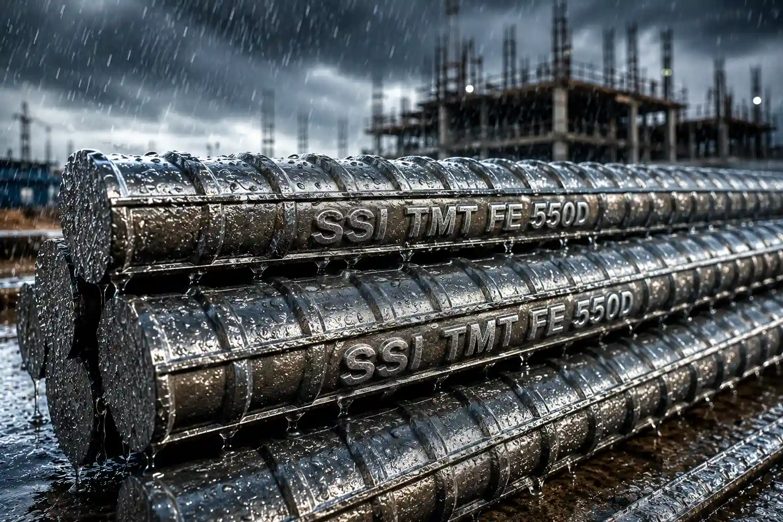 SSI FE 550D TMT Bars – Corrosion-Resistant Steel for All Weather Conditions
