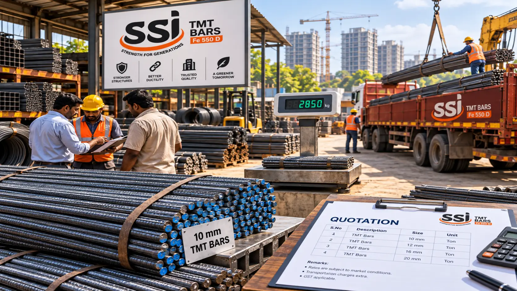 Factors affecting 10mm TMT bar price including grade, raw materials, transport and market demand