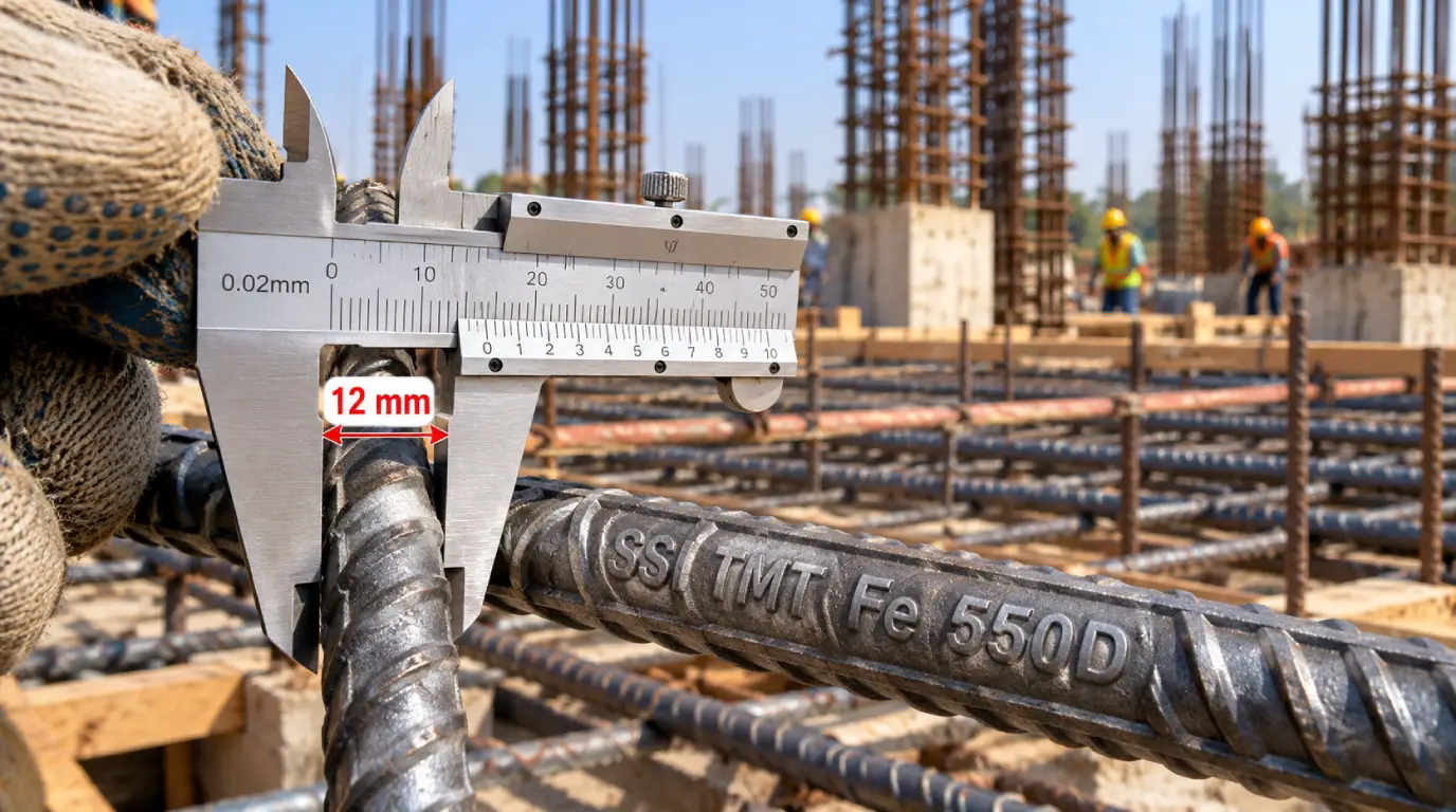 What is a 12mm TMT bar and its uses in concrete reinforcement