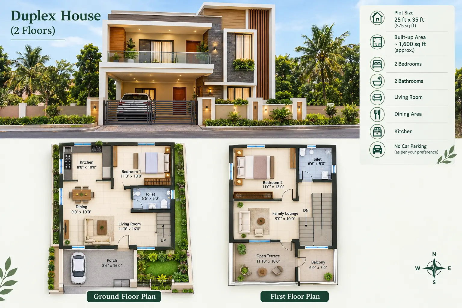 duplex house floor plan